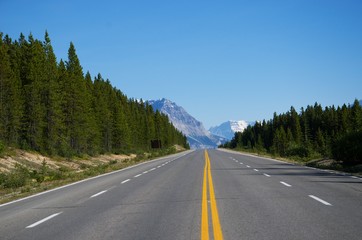 Fototapeta na wymiar Canadian road between the mountains