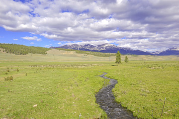Alpine Scene with Stream in the Rocky Mountains
