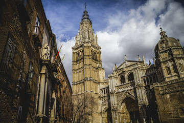 Fototapeta premium Cathedral facace, Tourism, Toledo, most famous city in spain