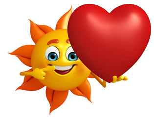 Sun Character With red heart