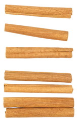 cinnamon sticks isolated on a white
