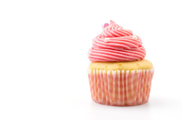 Vanilla cupcakes isolated white background