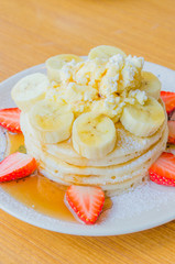 Pancake strawberry banana