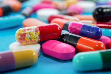 Many colorful pills