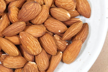Close - up heathy food almonds seed