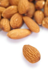 Close - up heathy food almonds seed