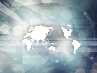 Obraz premium world map technology style