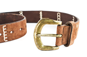 Brown leather belt