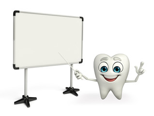 Teeth character with display board