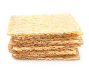 Slices of crispbread isolated on white