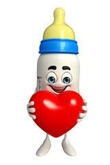 Baby Bottle character with red heart