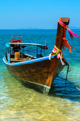 Thailand Longtail boat ocean beach shore