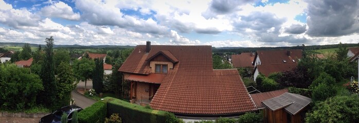 Panoramaaufnahme vom Dorf