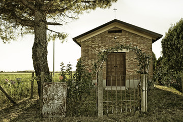 Country church on a crossroads