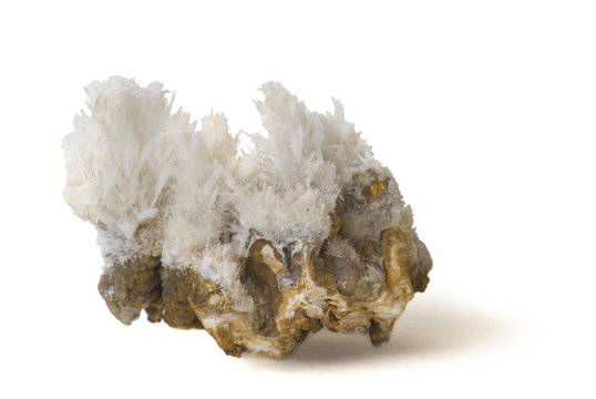 Fine aragonite crystals. 6.4cm across.