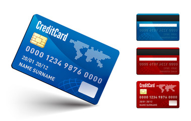 Realistic vector Credit Card two sides