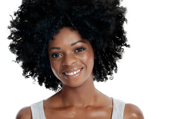 Beautiful woman with afro