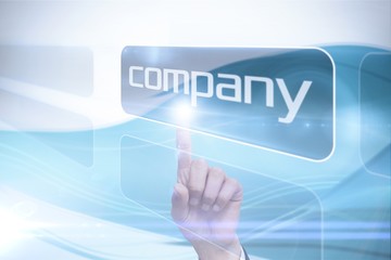 Businessman pointing to word company