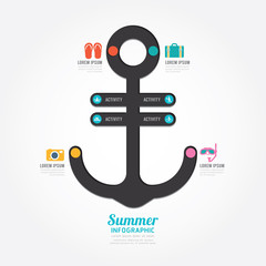 infographics vector anchor design summer concept diagram line . © Feelplus Creator