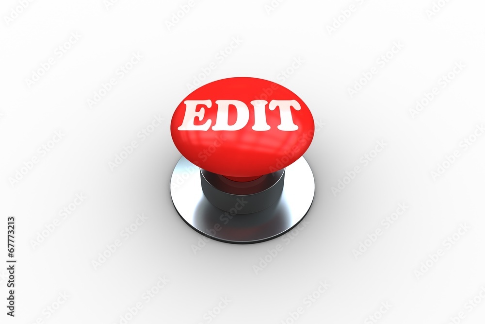 Poster Edit on digitally generated red push button