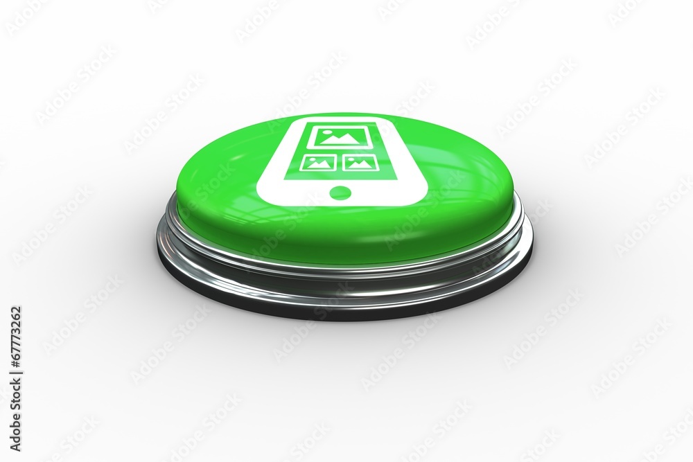 Poster Composite image of green button