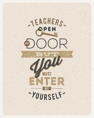 Typographical vector design - quote about a teacher