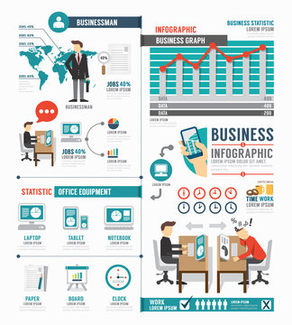 Infographic Business world job template design . concept vector