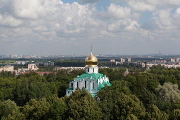 Tsarskoye Selo. Russia. Panorama of city with the White Tower.