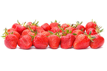 Strawberry group on white