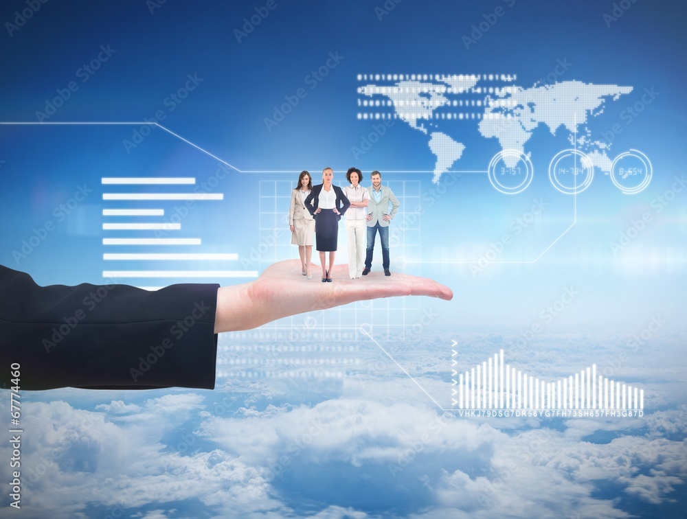 Poster composite image of business team looking at camera
