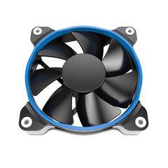 Cpu cooler fan on a white background