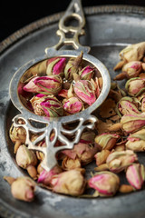 Dried rose buds for tea