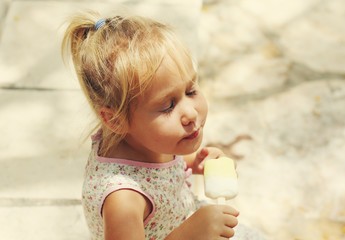 cute girl eating ice-cream