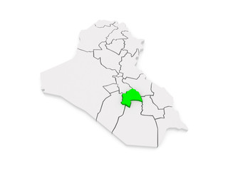 Map of Quadisiya. Iraq.