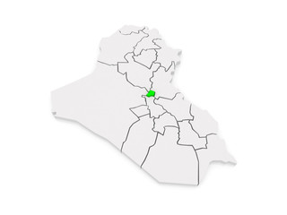 Map of Baghdad. Iraq.
