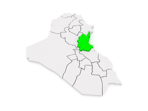 Map of Diyala. Iraq.