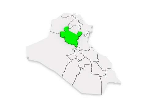 Map of Salah al-Din. Iraq.