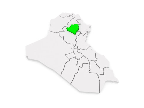 Map of Kirkuk. Iraq.