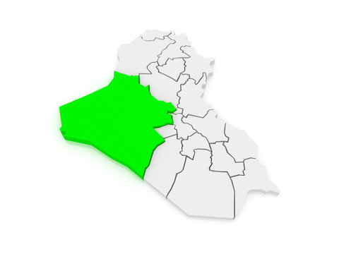 Map of Anbar. Iraq.