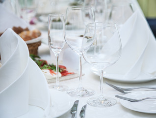 Festival table setting at the restaurant.