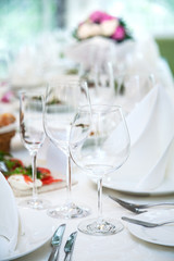 Festival table setting at the restaurant.