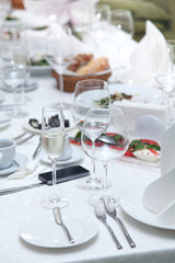 Festival table setting at the restaurant.