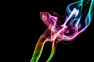Abstract smoke background isolated on black
