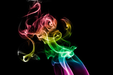 Abstract smoke background isolated on black