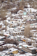 Fototapeta na wymiar Leh city in winter snow covered
