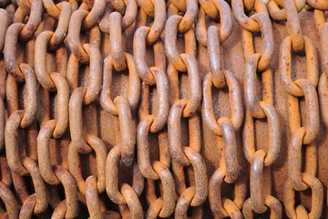 Abstract of Thick Rusty Chain Background