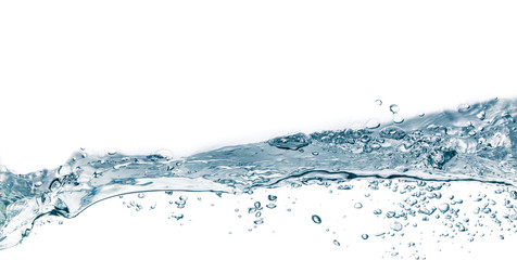Water splash isolated on white. Close up of splash of water form