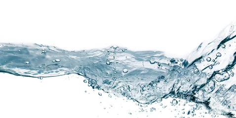 Deurstickers Water splash isolated on white. Close up of splash of water form © mitev