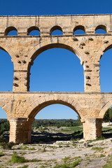 Fototapeta na wymiar Arch Bridge of Pont du Gard