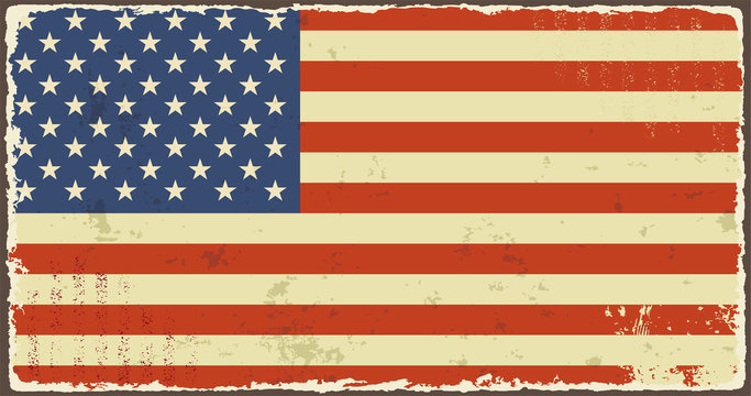 American grunge flags. Vector illustration